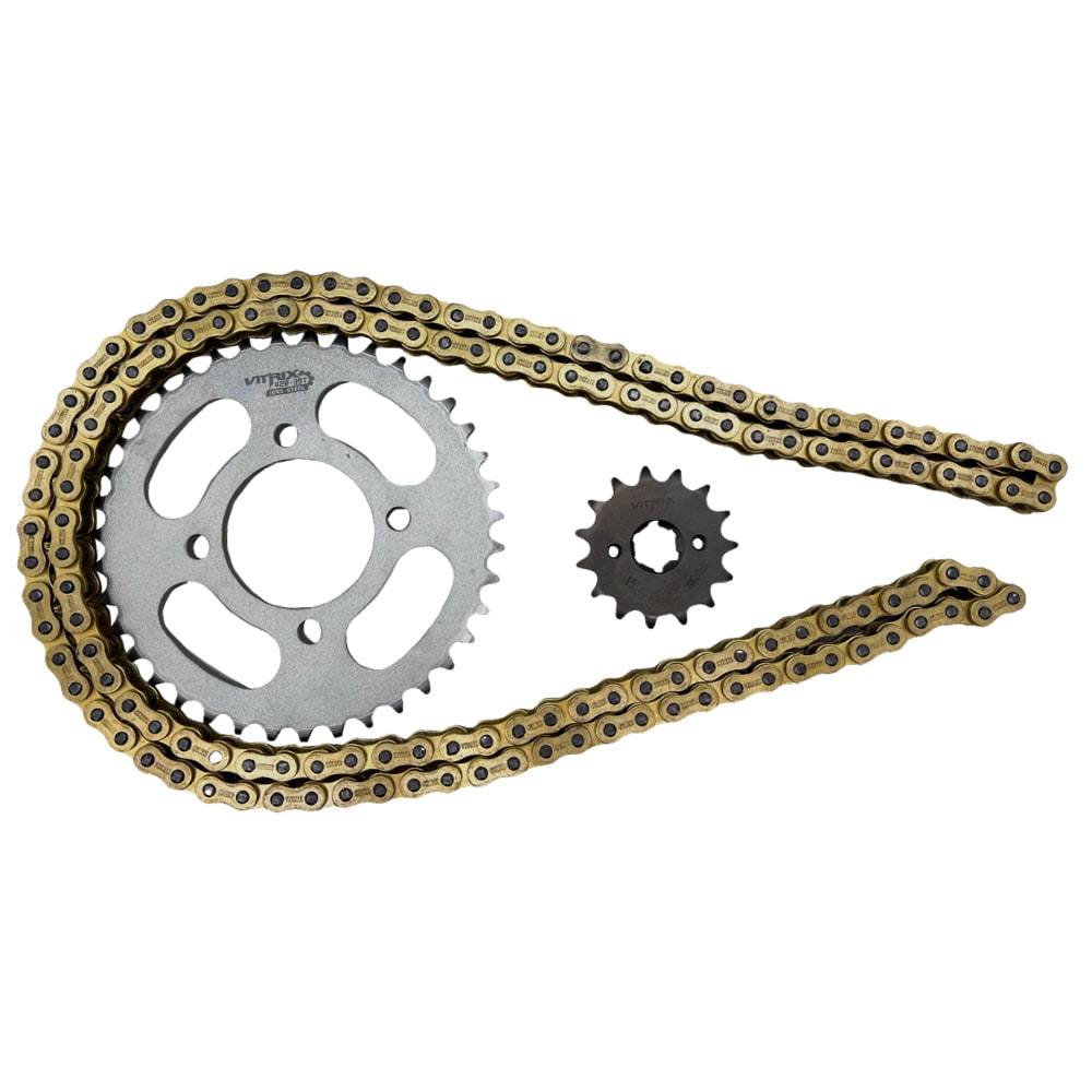 KIT TRANSMISION HJ 125-7 / RKV 150 15/39 428H-140L VITRIX2