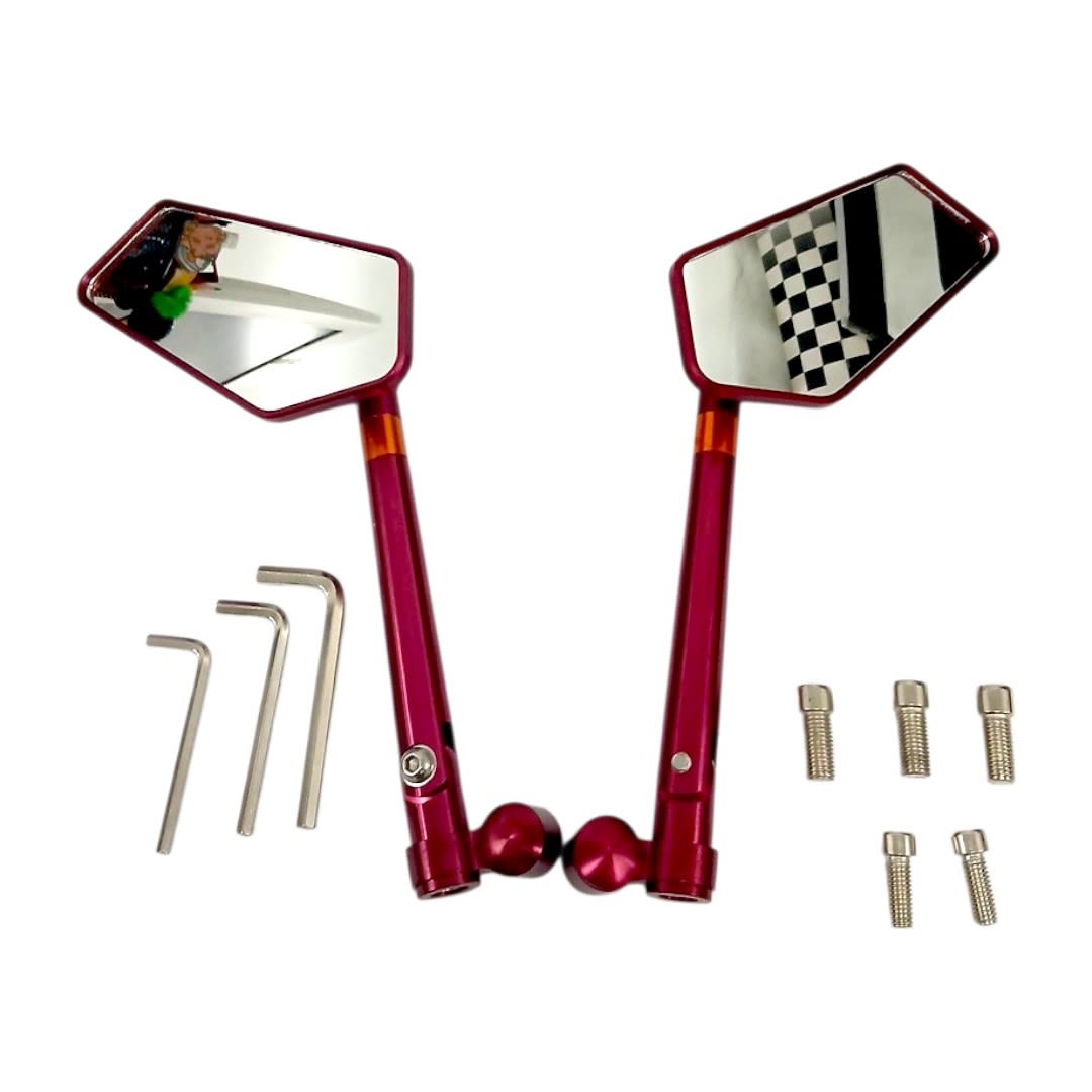 ESPEJOS JGO UNIVERSAL C/ADAPTADORES ROJO 0