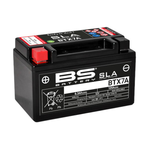 BATERIA SLA 12 VOLT - 6 Ah ''BS-BATTERY'' (YTX7A) 0