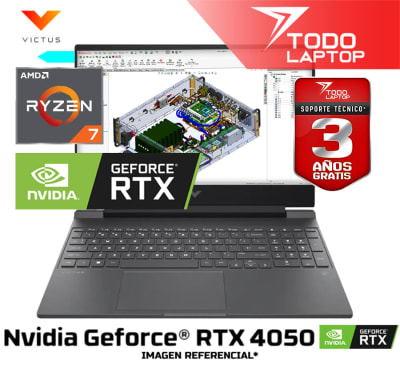 HP VICTUS 15-FB3022LA AMD RYZEN 7 7445 HS MEMORIA RAM 16GB + DISCO SOLIDO 512GB NVIDIA GEFORCE RTX 4050 (6GB) PANTALLA 15.6