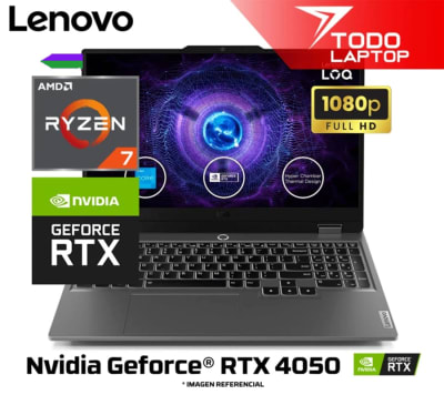 LENOVO LOQ 15ARP9 83JC008GLM RYZEN 7 7435HS MEMORIA RAM 24 GB + DISCO SOLIDO 512 GB VIDEO NVIDIA GEFORCE RTX 4050 (6 GB) PANTALLA 15.6” FULL HD1