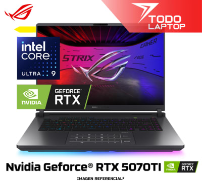 ASUS ROG STRIX G16 G615LR-MS97 INTEL CORE ULTRA 9 275HX MEMORIA RAM 32GB + DISCO SOLIDO 2TB NVIDIA GEFORCE RTX 5070TI (12GB) PANTALLA 16