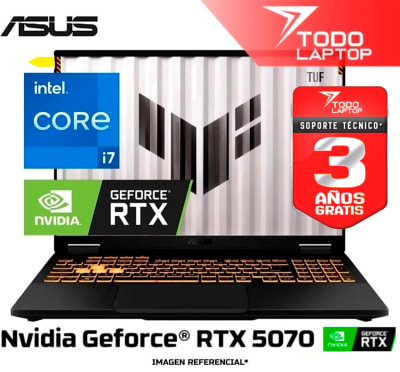 ASUS TUF FX608JPR-WH74 INTEL CORE I7 14650HX MEMORIA RAM 16GB + DISCO SOLIDO 1TB NVIDIA GEFORCE RTX 5070 (8GB) PANTALLA 16