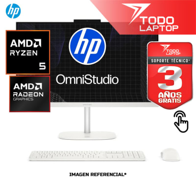 AIO HP OMNISTUDIO 24-CV0051LA AMD RYZEN 5 40 MEMORIA RAM 8GB + DISCO SOLIDO 512GB PANTALLA 23.8