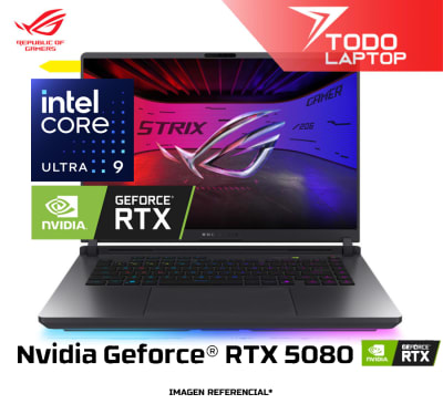 ASUS ROG STRIX SCAR 16 G635LW XS97 INTEL CORE ULTRA 9 275HX MEMORIA RAM 32GB + DISCO SOLIDO 2TB NVIDIA GEFORCE RTX 5080 (16GB) PANTALLA 16