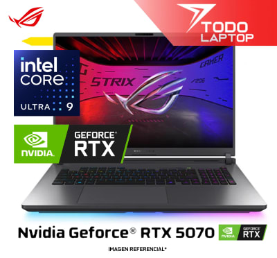 ASUS ROG STRIX G18 G815LP IS96 INTEL CORE ULTRA 9 275HX MEMORIA RAM 32GB + DISCO SOLIDO 1TB NVIDIA GEFORCE RTX 5070 (8GB) PANTALLA 18