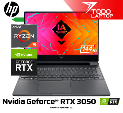 HP VICTUS 15-FB2002LA RYZEN 5 8645HS MEMORIA RAM 8 GB + DISCO SOLIDO 512 GB NVIDIA GEFORCE RTX 3050 (6 GB) PANTALLA 15.6” FULL HD1