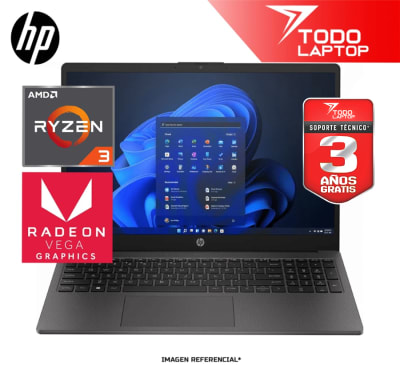 HP 255 G10 RYZEN 3 7320U MEMORIA RAM 8GB + DISCO SOLIDO 256 PANTALLA 15.6