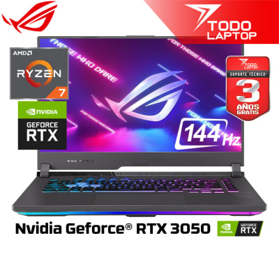 ASUS ROG STRIX G513RC-HN091W RYZEN 7 6800H MEMORIA RAM 16GB + DISCO SOLIDO 512GB NVIDIA GEFORCE RTX 3050 (4 GB) PANTALLA 15.6 PULGADAS FULL HD