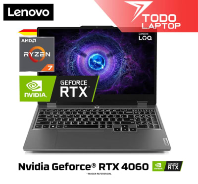 LENOVO LOQ 15AHP9 AMD RYZEN 7 8845HS MEMORIA RAM 16GB + DISCO SOLIDO 1TB NVIDIA GEFORCE RTX 4060 (8GB) PANTALLA 15.6