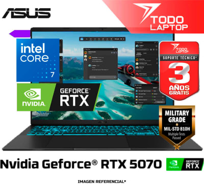 ASUS V16 V3607VP-IS79 INTEL CORE 7 240H MEMORIA RAM 32GB + DISCO SOLIDO 1TB NVIDIA GEFORCE RTX 5070 (8GB) PANTALLA 16