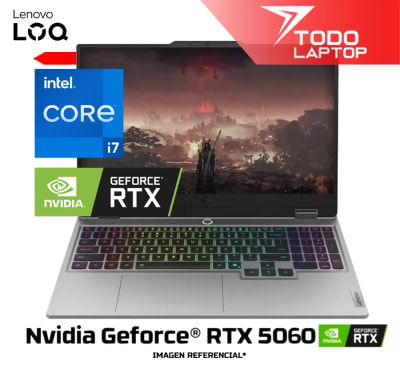 LENOVO LOQ CTO GAMING INTEL CORE I7 13650HX MEMORIA RAM 16GB + DISCO SOLIDO 512GB NVIDIA GEFORCE RTX 5060 (8GB) PANTALLA 15.6