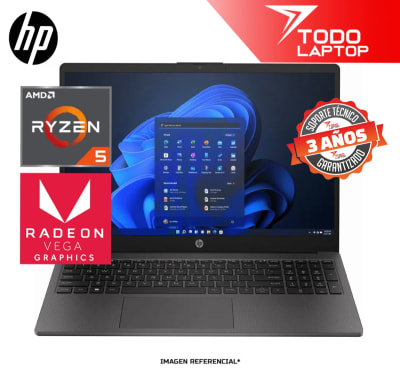 HP 255 G10 RYZEN 5 7520U MEMORIA RAM 16 GB + DISCO SOLIDO 512 GB PANTALLA 15.6” + 2 GB VIDEO