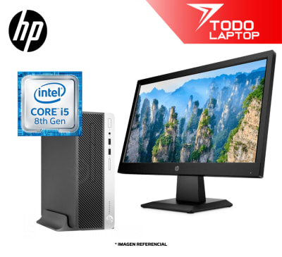PC HP PRODESK 400 G4 MINI INTEL CORE I5 8VA MEMORIA RAM 8 GB + DISCO SOLIDO 120GB + MONITOR 20 PULGADAS ACOPLADO