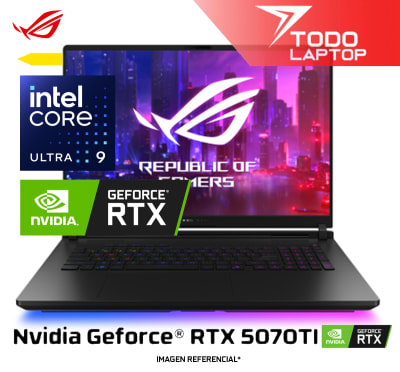 ASUS ROG STRIX SCAR 18 G835LR XS96 INTEL CORE ULTRA 9 275HX MEMORIA RAM 32GB + DISCO SOLIDO 1TB NVIDIA GEFORCE RTX 5070Ti (12GB) PANTALLA 18