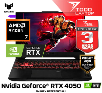 ASUS TUF GAMING A16 FA607NUQ-WS73 AMD RYZEN 7 170 MEMORIA RAM 16GB + DISCO SOLIDO 512GB NVIDIA GEFORCE RTX 4050 (6GB) PANTALLA 16