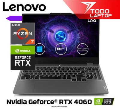 LENOVO LOQ 15ARP9 RYZEN 7 7435HS MEMORIA RAM 16 GB + DISCO SOLIDO 512GB NVIDIA GEFORCE RTX 4060 (8 GB) PANTALLA 15.6