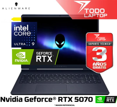 DELL ALIENWARE AURORA 16 LAC16251-9582BLU-PUS INTEL CORE ULTRA 9 275HX MEMORIA RAM 32GB + DISCO SOLIDO 1TB NVIDIA GEFORCE RTX 5070 (8 GB) PANTALLA 16