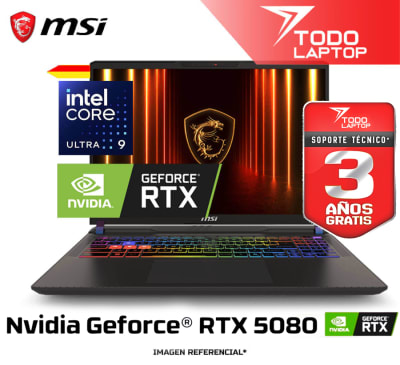 MSI VECTOR 16 HX A2XWIG-058US INTEL CORE ULTRA 9 275HX GENERACION MEMORIA RAM 32 GB + DISCO SOLIDO 2TB NVIDIA GEFORCE RTX 5080 (16 GB) PANTALLA 16