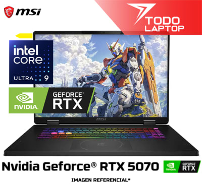 MSI CROSSHAIR 18 HX AI A2XWGKG-012US INTEL CORE ULTRA 9 275HX MEMORIA RAM 32GB + DISCO SOLIDO 1TB NVIDIA GEFORCE RTX 5070 (8GB) PANTALLA 18