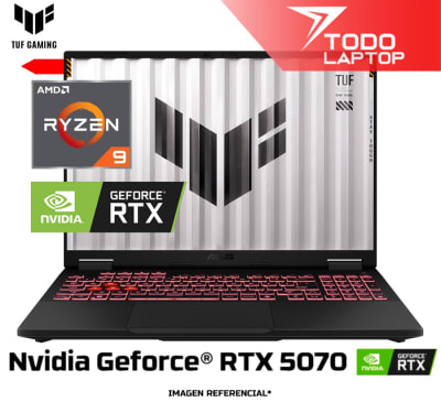 ASUS TUF A16 FA608UP-A16.R95070 AMD RYZEN 9 270 MEMORIA RAM 32 GB + DISCO SOLIDO 1TB NVIDIA GEFORCE RTX 5070 (8 GB) PANTALLA 16