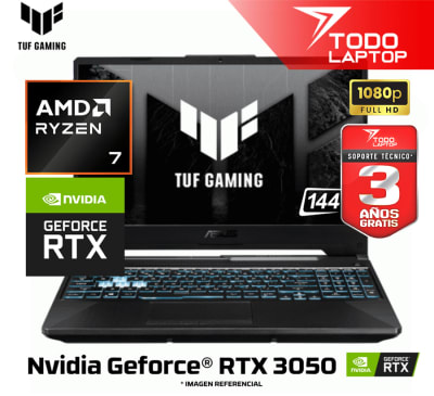 ASUS TUF FA506NCQ-HN078 AMD RYZEN 7 170 MEMORIA RAM 8GB + DISCO SOLIDO 512GB VIDEO NVIDIA GEFORCE RTX 3050 (4 GB) PANTALLA 15.6
