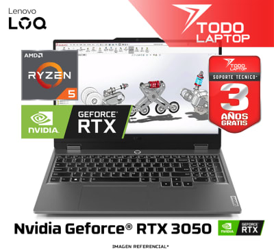 LENOVO LOQ 15ARP9 AMD RYZEN 5 7235HS MEMORIA RAM 8GB + DISCO SOLIDO 512GB NVIDIA GEFORCE RTX 3050 (6GB) PANTALLA 15.6
