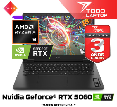 HP OMEN 17-DB1002LA AMD RYZEN AI 9 365 MEMORIA RAM 32GB + DISCO SOLIDO 1TB NVIDIA GEFORCE RTX 5060 (8GB) PANTALLA 17.3