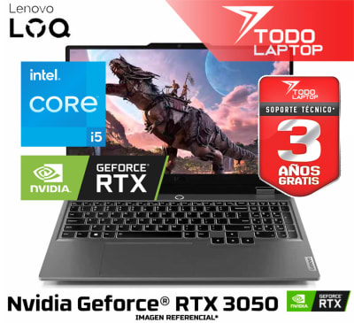 LENOVO LOQ 15IAX9 INTEL CORE I5 12AVA GENERACION MEMORIA RAM 16 GB + DISCO SOLIDO 512GB NVIDIA GEFORCE RTX 3050 (6 GB) PANTALLA 15.6