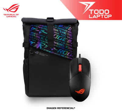 COMBO MOCHILA ROG BP4701 GAMING BACKPACK + MOUSE P303 ROG STRIX IMPACT