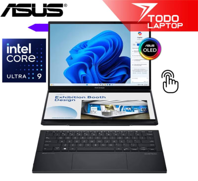 ASUS ZENBOOK DUO UX8406CA-PZ073W INTEL CORE ULTRA 9 285H MEMORIA RAM 32 GB + DISCO SOLIDO 1 TB 2 PANTALLAS 14” OLED TACTIL 3K 120HZ