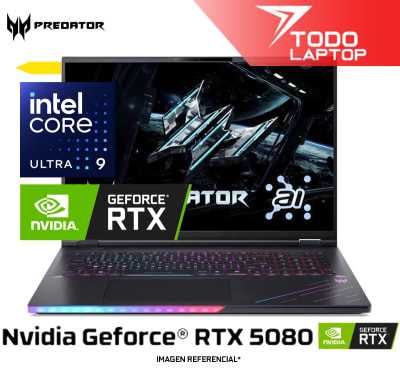 ACER PREDATOR HELIOS 18 PH18-73-90A6 INTEL CORE ULTRA 9 275HX MEMORIA RAM 32GB + DISCO SOLIDO 1TB NVIDIA GEFORCE RTX 5080 (16 GB) PANTALLA 18