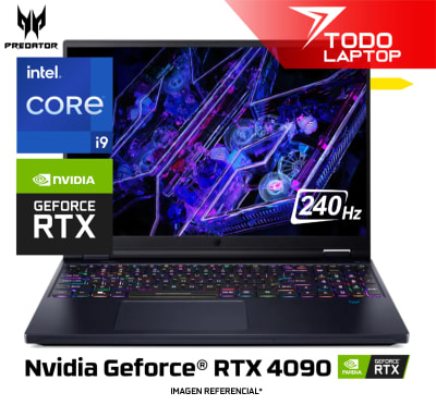 ACER PREDATOR PH18-72-924C INTEL CORE I9 14AVA GENERACION MEMORIA RAM 32 GB + DISCO SOLIDO 1 TB TARJETA DE VIDEO NVIDIA GEFORCE RTX 4090 (16 GB) PANTALLA 18