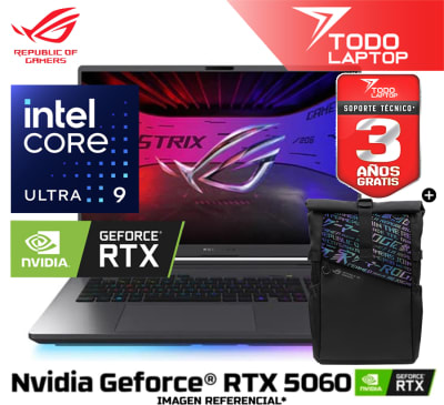 ASUS ROG STRIX G18 G815LM IS96 INTEL CORE ULTRA 9 275HX MEMORIA RAM 64GB + DISCO SOLIDO 2TB NVIDIA GEFORCE RTX 5060 (8GB) PANTALLA 18