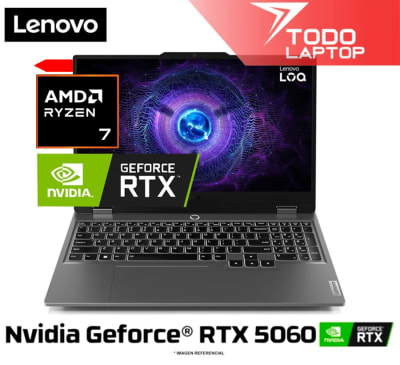 LENOVO LOQ 15 AMD RYZEN 7 250 MEMORIA RAM 32GB + DISCO SOLIDO 1TB NVIDIA GEFORCE RTX 5060 (8GB) PANTALLA 15.6 FHD 144 Hz