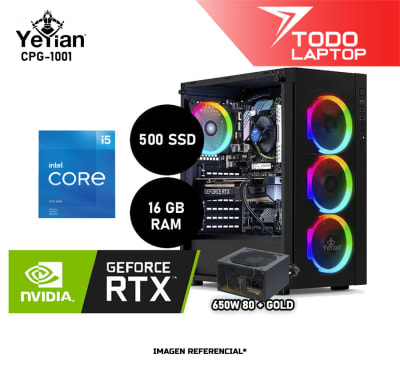 PC YEYIAN KATANA X10 INTEL CORE I5 11VA MEMORIA RAM 16GB + DISCO SOLIDO 512GB NVIDIA GEFORCE RTX 3060Ti (8GB)1