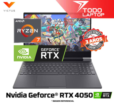 HP VICTUS 15-FB3093DX AMD RYZEN 7 7445 HS MEMORIA RAM 16GB + DISCO SOLIDO 512GB NVIDIA GEFORCE RTX 4050 (6GB) PANTALLA 15.6