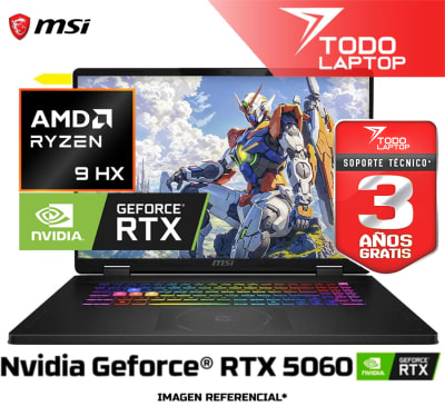 MSI CROSSHAIR D8WFKG-090US AMD RYZEN 9 8940HX MEMORIA RAM 16GB + DISCO SOLIDO 1TB  NVIDIA GEFORCE RTX 5060 (8GB) PANTALLA 16
