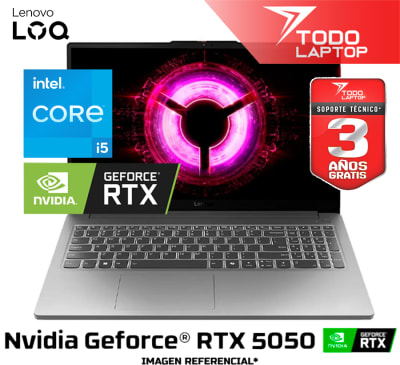 LENOVO LOQ 15IRX11 ESSENTIAL INTEL CORE I5 13AVA MEMORIA RAM 16GB + DISCO SOLIDO 512GB NVIDIA GEFORCE RTX 5050 (8 GB) PANTALLA 15.6 PULGADAS1