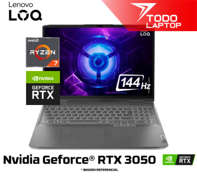 LENOVO LOQ 15ARP10E RYZEN 7 7735HS MEMORIA RAM 16 GB + DISCO SOLIDO 512 GB TARJETA DE VIDEO NVIDIA RTX 3050 (6GB) PANTALLA 15.6 PULGADAS FULL HD1