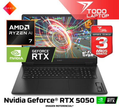 HP OMEN 17-DB1001LA AMD RYZEN AI 7 350  MEMORIA RAM 16GB + DISCO SOLIDO 1TB NVIDIA GEFORCE RTX 5050 (8GB) PANTALLA 17.3