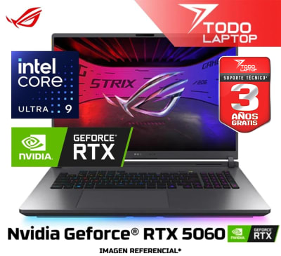 ASUS ROG STRIX G18 G815LM IS96 INTEL CORE ULTRA 9 275HX MEMORIA RAM 32GB + DISCO SOLIDO 1TB NVIDIA GEFORCE RTX 5060 (8GB) PANTALLA 18