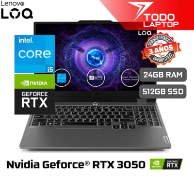LENOVO LOQ 15IAX9 83GS00EQLM INTEL CORE I5 12AVA GENERACION MEMORIA RAM 24 GB + DISCO SOLIDO 512 GB VIDEO NVIDIA GEFORCE RTX 3050 (6 GB) PANTALLA 15.6” FULL HD TECLADO ESPAÑOL