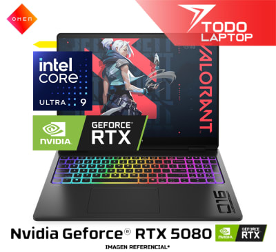 HP OMEN 16-AH0033DX INTEL CORE ULTRA 9 275HX MEMORIA RAM 32GB + DISCO SOLIDO 1TB NVIDIA GEFORCE RTX 5080 (16GB) PANTALLA 16