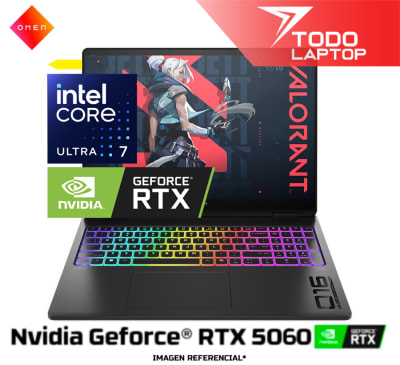 HP OMEN 16-AM0073DX INTEL CORE ULTRA 7 255H MEMORIA RAM 16GB + DISCO SOLIDO 1TB NVIDIA GEFORCE RTX 5060 (8GB) PANTALLA 16