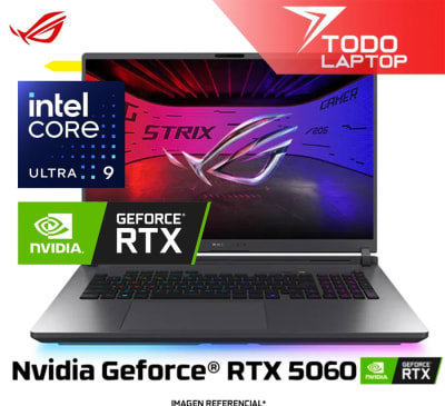 ASUS ROG STRIX G18 G815LM IS96 INTEL CORE ULTRA 9 275HX MEMORIA RAM 32GB + DISCO SOLIDO 1TB NVIDIA GEFORCE RTX 5060 (8GB) PANTALLA 18