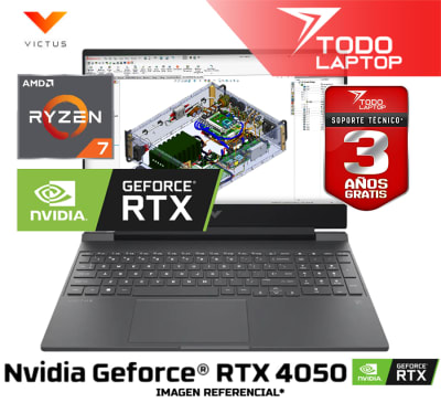 HP VICTUS 15-FB3022LA AMD RYZEN 7 7445 HS MEMORIA RAM 16GB + DISCO SOLIDO 512GB NVIDIA GEFORCE RTX 4050 (6GB) PANTALLA 15.6