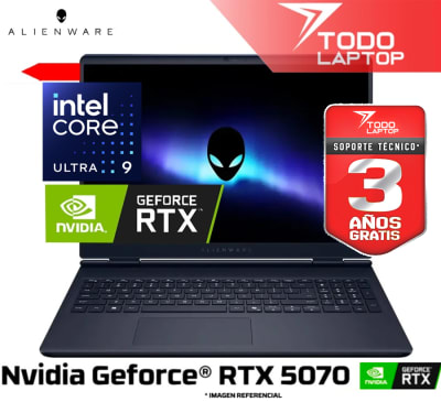 DELL ALIENWARE AC16251 AURORA INTEL CORE 9 275HX MEMORIA RAM 16GB + DISCO SOLIDO 1TB NVIDIA GEFORCE 5070 (8GB) PANTALLA 16
