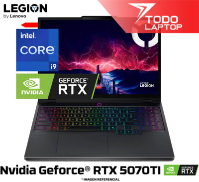 LENOVO LEGION 5 15IRX10 INTEL CORE I9 14900HX MEMORIA RAM 16GB + DISCO SOLIDO 1TB NVIDIA GEFORCE RTX 5070Ti (8 GB) PANTALLA 15.1