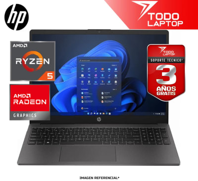 HP 255 G10 RYZEN 5 7520U MEMORIA RAM 16 GB + DISCO SOLIDO 512 GB PANTALLA 15.6” HD1